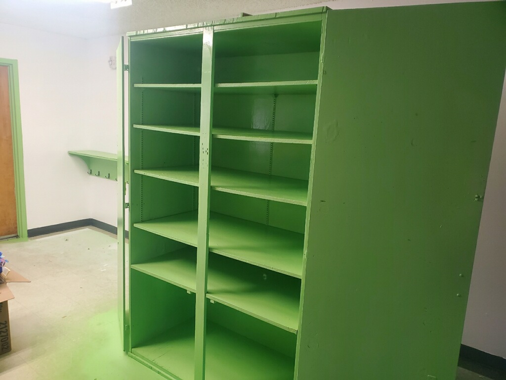 We gave a makeover to this Lutheran Church school. We redid the bathroom and flooring as well as painted the cabinets and doors.