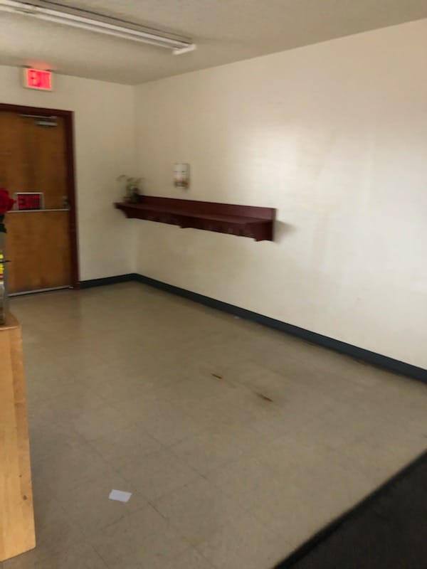 We gave a makeover to this Lutheran Church school. We redid the bathroom and flooring as well as painted the cabinets and doors.