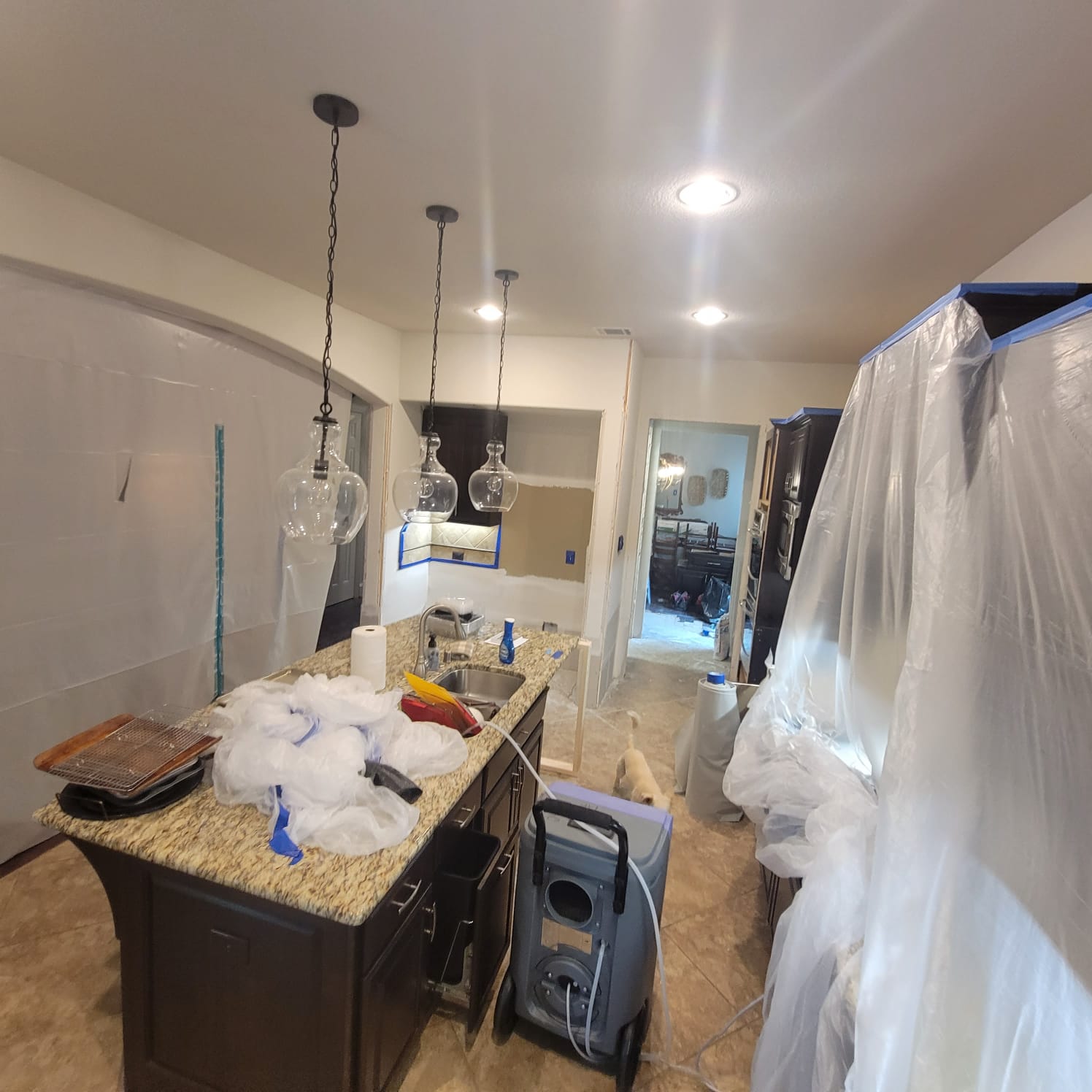 Installing New Drywall after 2\' Ripped Out Due to Water Damage